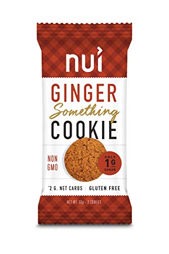 Book Cover Keto Cookies, Low Carb Snacks: Ginger Something Cookies by Nui - Keto Snacks, Low Carb, Low Sugar, 2g Net Carbs, Gluten Free - 8 Pack (16 cookies)