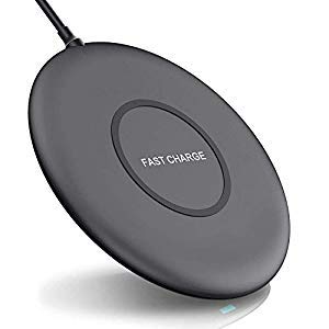 Fast Wireless Charging Pad Feob,QI-Certified 7.5W for iPhone Xs MAX/XR/XS/X/8/8 Plus,10W for Galaxy S10/S10 Plus/(NO AC Adapter)-Black