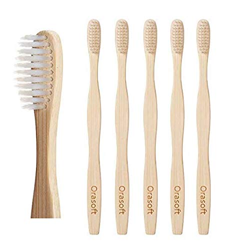 Book Cover Orasoft Extra Soft Toothbrush for Sensitive Teeth and Gums 5 Pack | Soft Bristle Toothbrushes | Extra Soft Toothbrush for Adults| Extra Soft Toothbrush for Gum Recession | Flossing Toothbrush