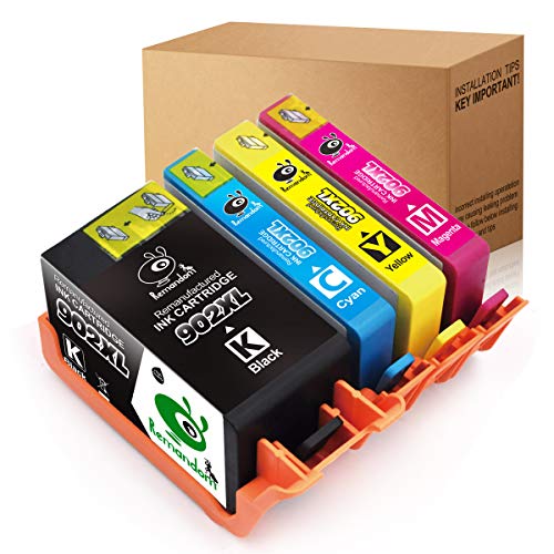 Book Cover Remandom Remanufactured Ink Cartridge Replacement for HP 902 902XL use in HP OfficeJet Pro 6962 6968 6975 6978 6970 6958 (Large Black Cyan Magenta Yellow, 4-Pack)