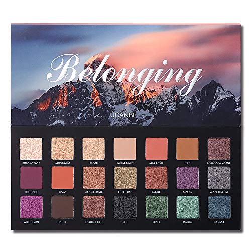 UCANBE 21 Colors Belonging Pigmented Eyeshadow Makeup Palette, 6 Matte and 15 Shimmer Blending Eye Shadow, Waterproof Long Lasting Powder Make Up Set