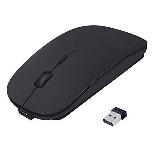 Book Cover Wireless Mouse, Computer Mouse, Candywe 2.4G Slim Silent Click Noiseless Optical Mouse with USB Receiver, Wireless Mouse for Laptop, Computer, Notebook, Desktop, PC, MacBook (Black)