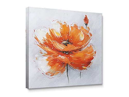 Book Cover Niwo ART - Orange Poppies, Flower Canvas Wall Art Home Decor,Framed Ready to Hang