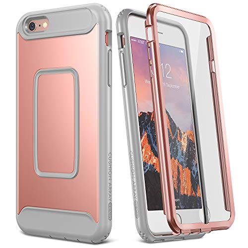 YOUMAKER Case for iPhone 6S, Full Body with Built-in Screen Protector Heavy Duty Protection Shockproof Case Cover for Apple iPhone 6S (2015) / 6 (2014) 4.7 inch - Rose Gold/Gray