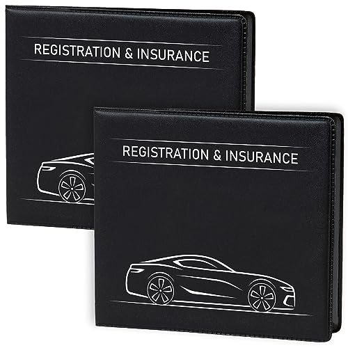 CANOPUS Car Registration and Insurance Holder, Car Document Holder, Vehicle Registration and Insurance Card Holder, Wallet for Auto, Trailer, Motorcycle, Truck, Vehicle Paperwork Organizer (2 Pack)