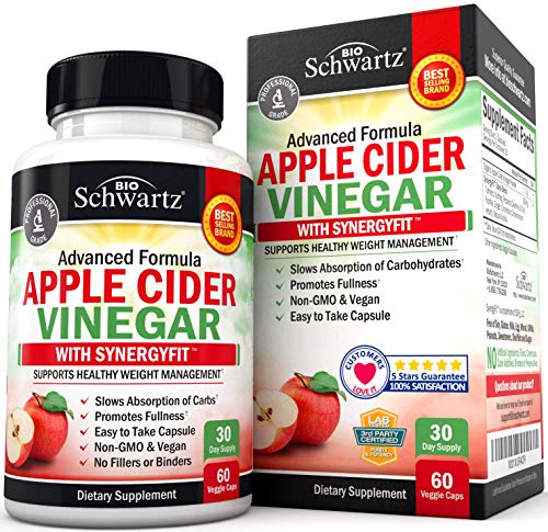 Book Cover Organic Apple Cider Vinegar Capsules- Natural Weight Loss Management & Appetite Suppressant with SynergyFit Spice Blend - Digestion Support & Bloating Relief