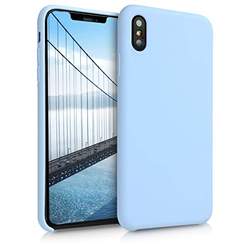 kwmobile TPU Silicone Case Compatible with Apple iPhone Xs Max - Case Slim Phone Cover with Soft Finish - Light Blue