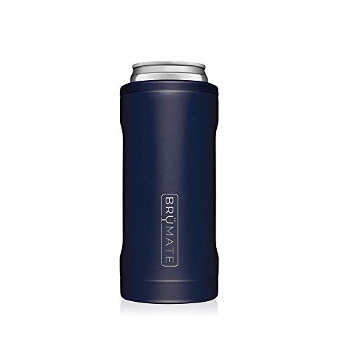 Book Cover BrÃ¼Mate Hopsulator Slim Double-walled Stainless Steel Insulated Can Cooler for 12 Oz Slim Cans (Matte Navy)