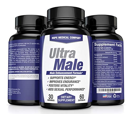 HMC - Ultra Male Dietary Supplement Male Enhancement Formula, 30 servings, 60 Caps