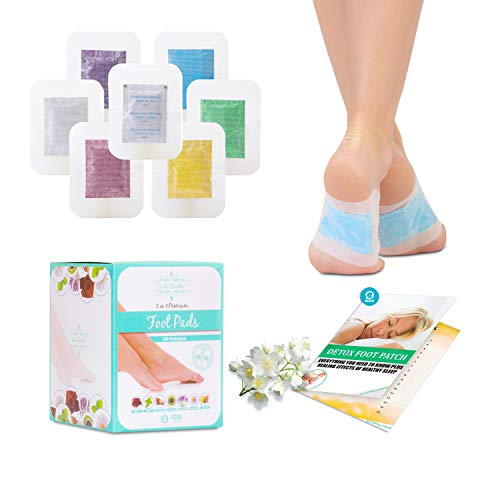 Sole Soothe Foot Pads Upgraded Premium 2 in1, 100% All Natural Foot Patches for Increased Energy, Deep Sleep, Anti-Stress, 7 Types -Ginger,Mint,Rose,Green Tea,Lavender,Coconut - 28 Counts (Box of 1)