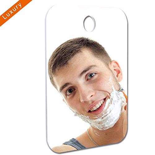 Luxury Fogless Mirror, Upgraded Shaving Mirror by 40% Larger Clear View, Non Shatter Shower Mirror of Safe to Use, Lightweight Design for A Portable Travel Shower Mirrors, Best Gift Idea for Holiday