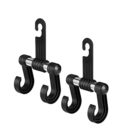 Pidien Car Hooks Back Seat Headrest Hook Universal Auto Vehicle Headrest Hanger Storage Organizer for Hang Groceries Clothes Umbrella Handbags Water Bottles Kids Toys Baby Supplies(Black-Set of 2)