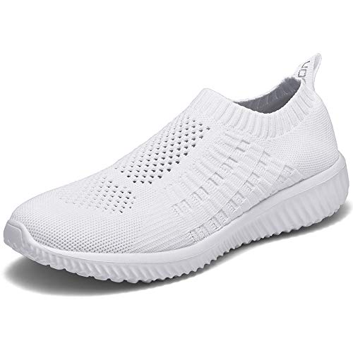 LANCROP Women's Sock Walking Shoes - Comfortable Mesh Slip on Easy Sneakers