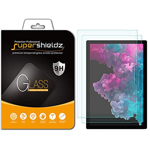 Book Cover [2-Pack] Supershieldz for Microsoft Surface Pro 6 / Surface Pro (5th Gen) / Surface Pro 4 Screen Protector, [Tempered Glass] Anti-Scratch, Bubble Free, Lifetime Replacement Warranty