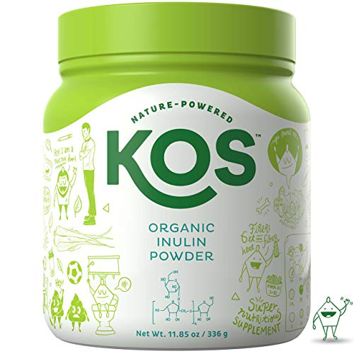 KOS Organic Inulin Powder | Unflavored Inulin (Agave) Prebiotic Intestinal Support Powder | USDA Organic, Digestive Health Promoting, Gluten Free Plant Based Ingredient, 336g, 112 Servings