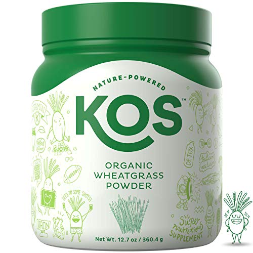 Book Cover KOS Organic Wheatgrass Juice Powder | Chlorophyll Rich Premium Wheatgrass Juice Powder | USDA Organic, Cold-Pressed & Air Dried, Fiber Rich Plant Based Ingredient, 360.4g, 132 Servings