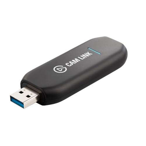 Elgato Cam Link 4K - Broadcast live and record via DSLR, camcorder, or action cam in 1080p60 or 4K at 30 fps, compact HDMI capture device, USB 3.0