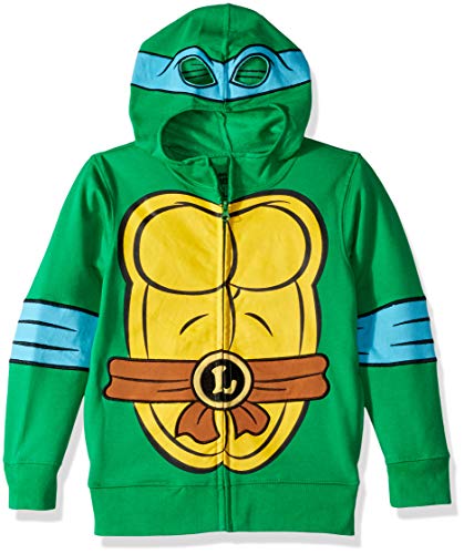 Book Cover Teenage Mutant Ninja Turtles Boys' Leonardo Reptilian Costume Zip Up Hoodie with Mask