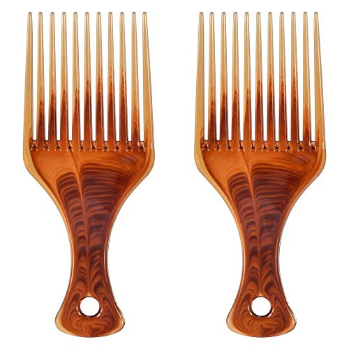 Mosuch Hair Pick, 2pcs Super Smooth Picks Comb Hairdressing Wide Tooth Modeling Big Tooth Comb