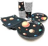 Outer Space Birthday Party Pack Outer Space 9" Dinner Paper Plates 7" Dessert Paper Plates 9 oz Cups 3 Ply Napkins Outer Space Party Theme