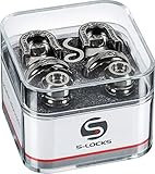 Schaller S Locks Guitar Strap Locks and Buttons (Pair) Black Chrome