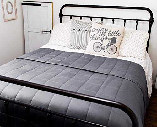 HomeSmart Products California King Size Weighted Blanket 25lbs 88x104 | Buyers TIP: Blankets Smaller Than 88x104 are not Really King Size Blankets | 400 Thread Count Soft Cotton - Perfect for Couples
