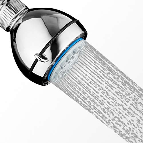 Shower Head | Rainfall High Pressure 9.5” with Adjustable Extension Arm | 109 Self-Clean Jets | Chrome, White and Brushed Nickel (Chrome ABS)