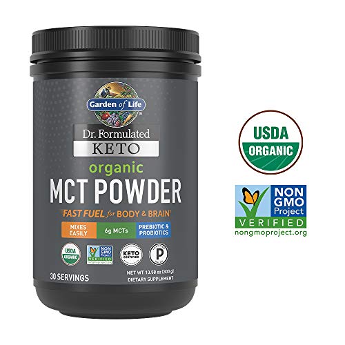 Book Cover Garden of Life Dr. Formulated Keto Organic MCT Powder - 30 Servings, 6g MCTs from Coconuts Plus Prebiotic Fiber & Probiotics, Certified Organic, Non-GMO, Vegan, Gluten Free, Ketogenic & Paleo