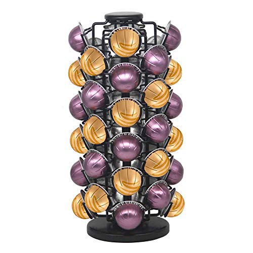 BLACKSMITH FAMILY Nespresso Pod Holder, Nespresso Capsule Holder, Nespresso Vertuo Pod Holder,Nespresso Vertuoline Pods Storage Carousel (Holds 44 NESPRESSO VERTUO PODS)