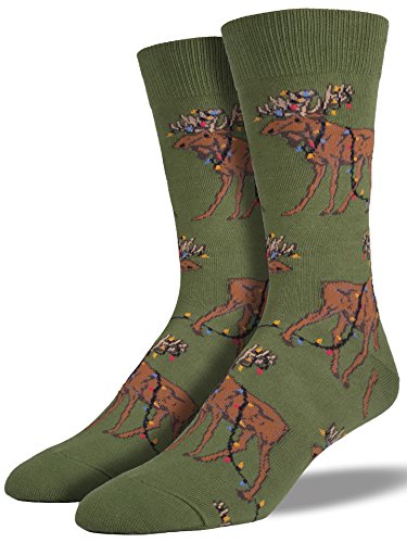 Socksmith Mens Xmas Lights Moose