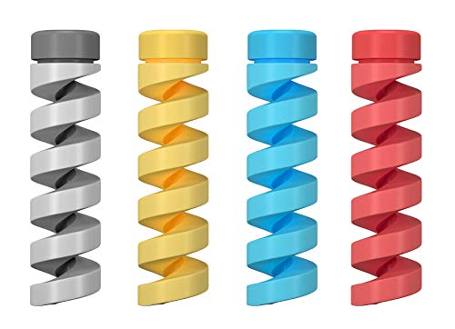 Atoll Cable Protector (4-Pack) - Charger Protectors - Cord Protector - Cord Saver Compatible for iPhone, iPad, MacBook