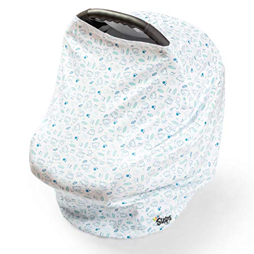 Try this Premium Soft Organic Cotton 220 GSM, Baby Carseat Canopy, Baby Blanket 35''x29'' and Handmade Wooden Box (Reusable). Multi-Use Car Seat Cover for Girls and Boys, Nursing Breastfeeding