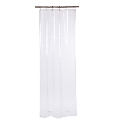 Book Cover AmazerBath Plastic Shower Curtain, 54 x 78 Inches EVA 8G Thick Plastic Bathroom Shower Curtains with Heavy Duty Clear Stones and 9 Grommet Holes-Clear
