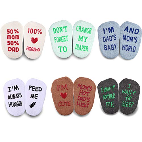 Blulu Baby Socks Gift Set 6 Pair Baby Shower Gifts Anti-slip Cool Baby Gifts Unisex Boy Girl Newborn Present 3-18 Month