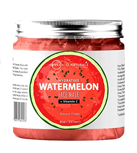 Book Cover O Naturals Women's Face Hydrating & Acne Fighter Watermelon Vegan Gel Mask. Vitamin C. Organic Ingredients Face Moisturizer. Hyaluronic Acid Anti-Aging Boost Collagen 8oz