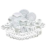 Zuoyou 33 Piece Fondant Cake Cookie Plunger Cutter Sugarcraft Flower Leaf Butterfly Heart Shape Decorating Mold DIY Tools