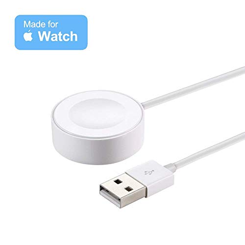 iApple Watch Charger Cable Compatible with i Watch, 3.3Feet Magnetic Portable Watch Charger Cable Cord Replacement Original Series 2/3/4/Nike+/Edition (White)