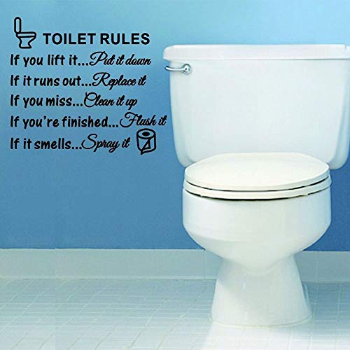 Binmer Sticker,DIY Toilet Rules Bathroom Toilet Wall Sticker Vinyl Art Decals Home Decoration