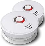 2 Pack Smoke Detector Battery Operated, Travel Portable Photoelectric Fire&Co Alarm for Home, Kitchen