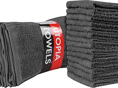 Book Cover Utopia Towels Cotton Washcloths, 24 - Pack, Grey