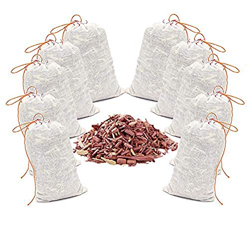 HomeDo Cedar Sachets Bags, Cedar Chips for Closets and Drawers, Cedar Blocks for Clothes Storage, Cedar Wood Blocks Hanger (Cedar-Bags-12Pack)