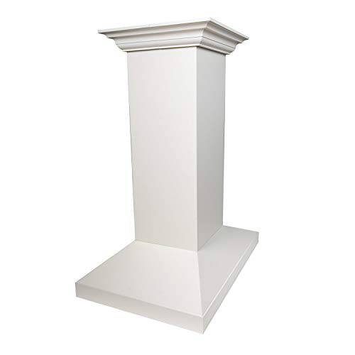 ZLINE 36 in. Wooden Island Mount Range Hood in White - Includes Motor