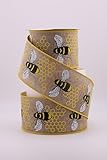 Craig Bachman Honey Bee Canvas Wired Ribbon 2.5" x 10 Yards (Light Beige)