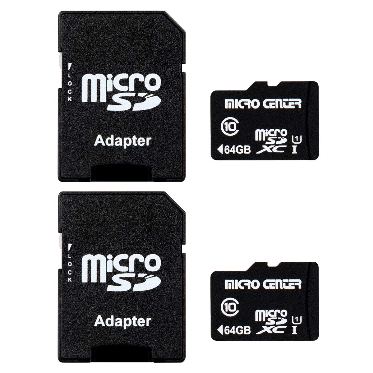 Book Cover Micro Center 64GB Class 10 MicroSDXC Flash Memory Card with Adapter for Mobile Device Storage Phone, Tablet, Drone & Full HD Video Recording - 80MB/s UHS-I, C10, U1 (2 Pack) 64GB - 2 pack