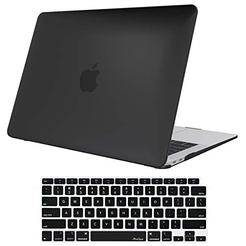 ProCase MacBook Air 13 Inch Case 2020 2019 2018 Release A2337 M1 A2179 A1932, Hard Case Shell Cover for MacBook Air 13-inch Model A2179 A1932 with Keyboard Skin Cover â€“Black