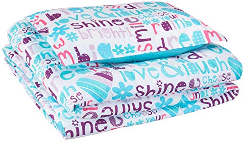 Amazon Basics Kid's Comforter Set - Soft, Easy-Wash Microfiber - Twin, Multi-Color Dream Big
