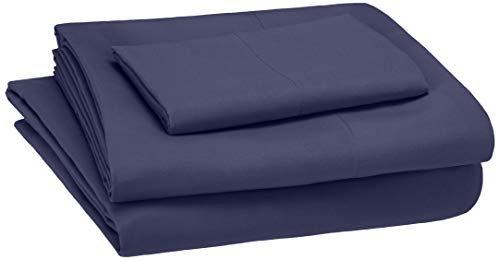 Amazon Basics Kid's Sheet Set - Soft, Easy-Wash Lightweight Microfiber - Twin, Twilight Blue