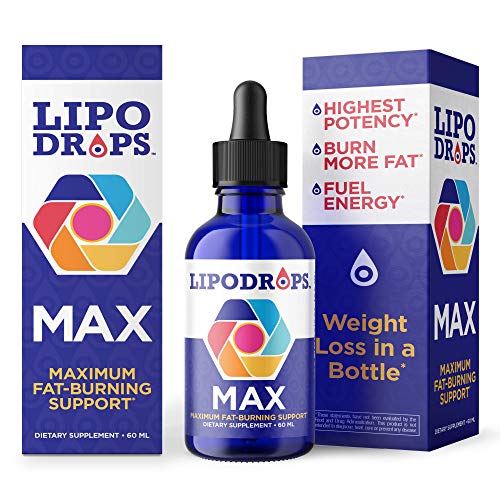 Lipodrops MAX New Weight Loss Drops 60 ml. Diet Drop Now with Concentrated Fat Burning Ingredients: B-12, L-Carnitine & Choline
