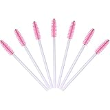200 Packs Disposable Eyelash Mascara Brush,Makeup Wands Applicator (Pink)