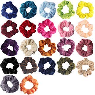 22 Pack Hair Tie Scrunchies Velvet Elastic Hair Bands Scrunchy Ribbon Ties Women & Girls Hair Accessories - 22 Colors